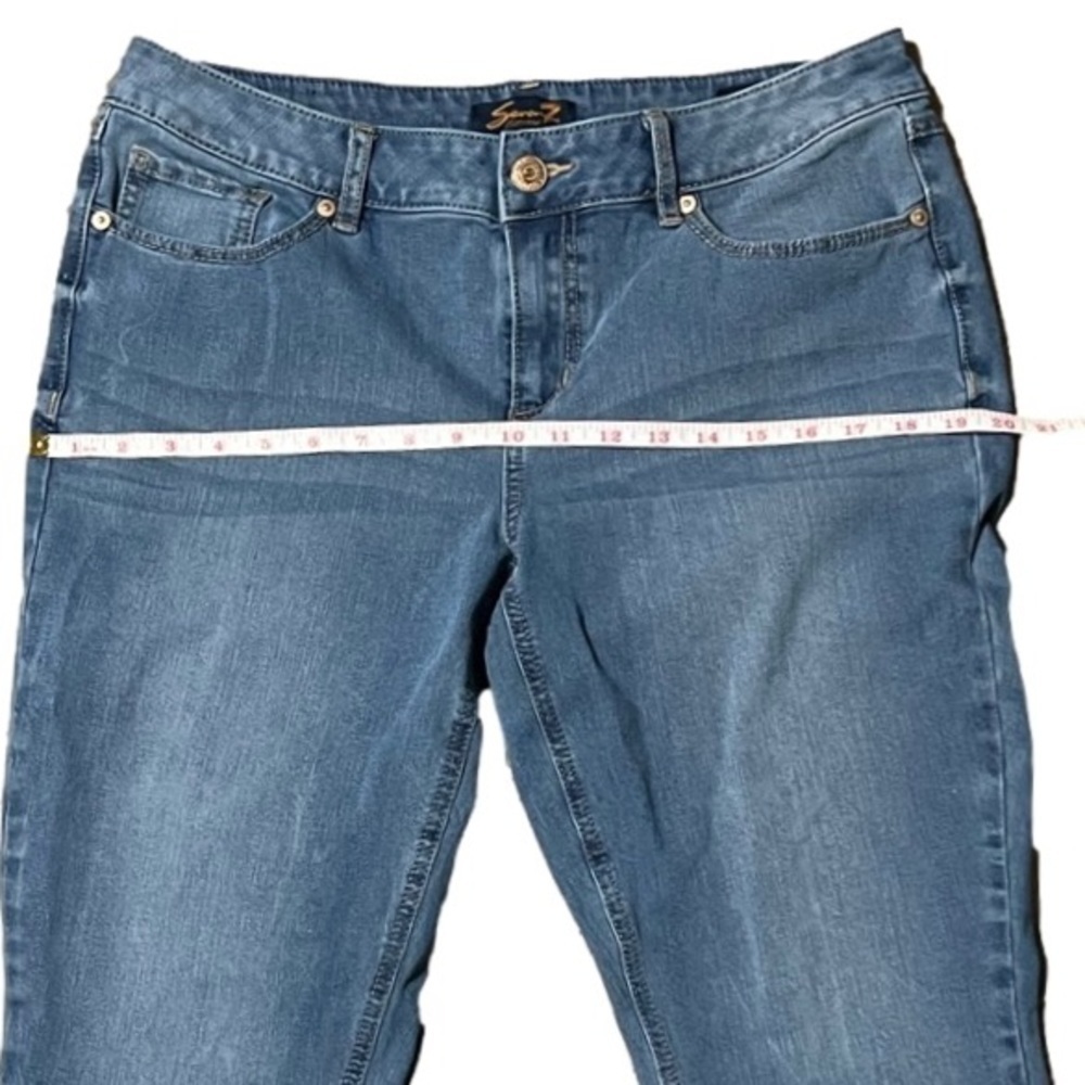 SEVEN7 Crop Denim Blue Skinny Jeans Women’s (Sz 14) - Picture 12 of 16